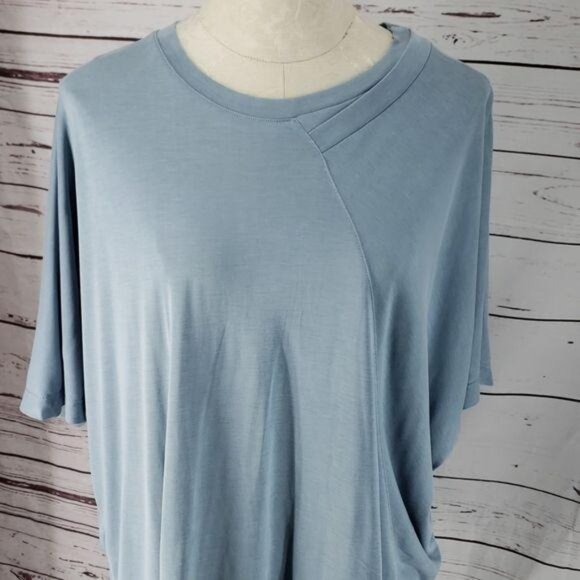 Freeloader Womens Oversized Asymmetrical Seamed Top Modal Blend Blue L - Picture 7 of 7